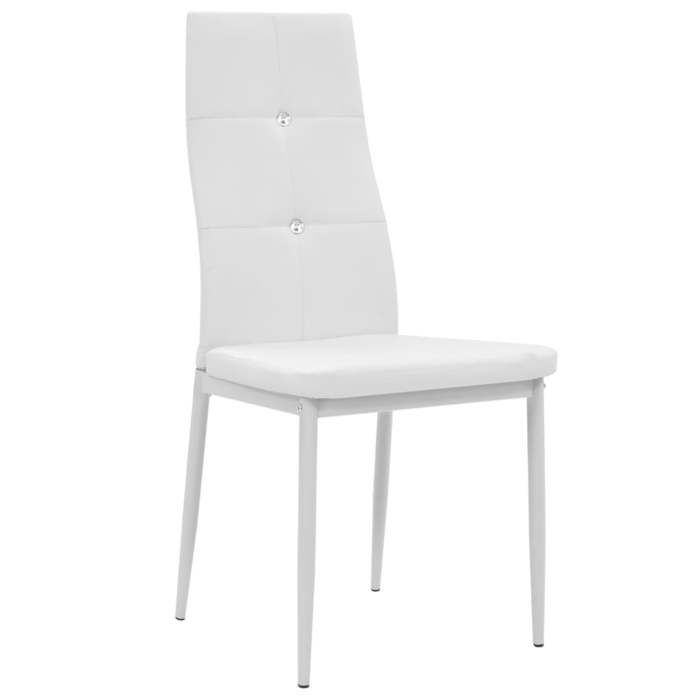 VidaXL 6x Dining Chair Artificial Leather White Kitchen Chairs 275436