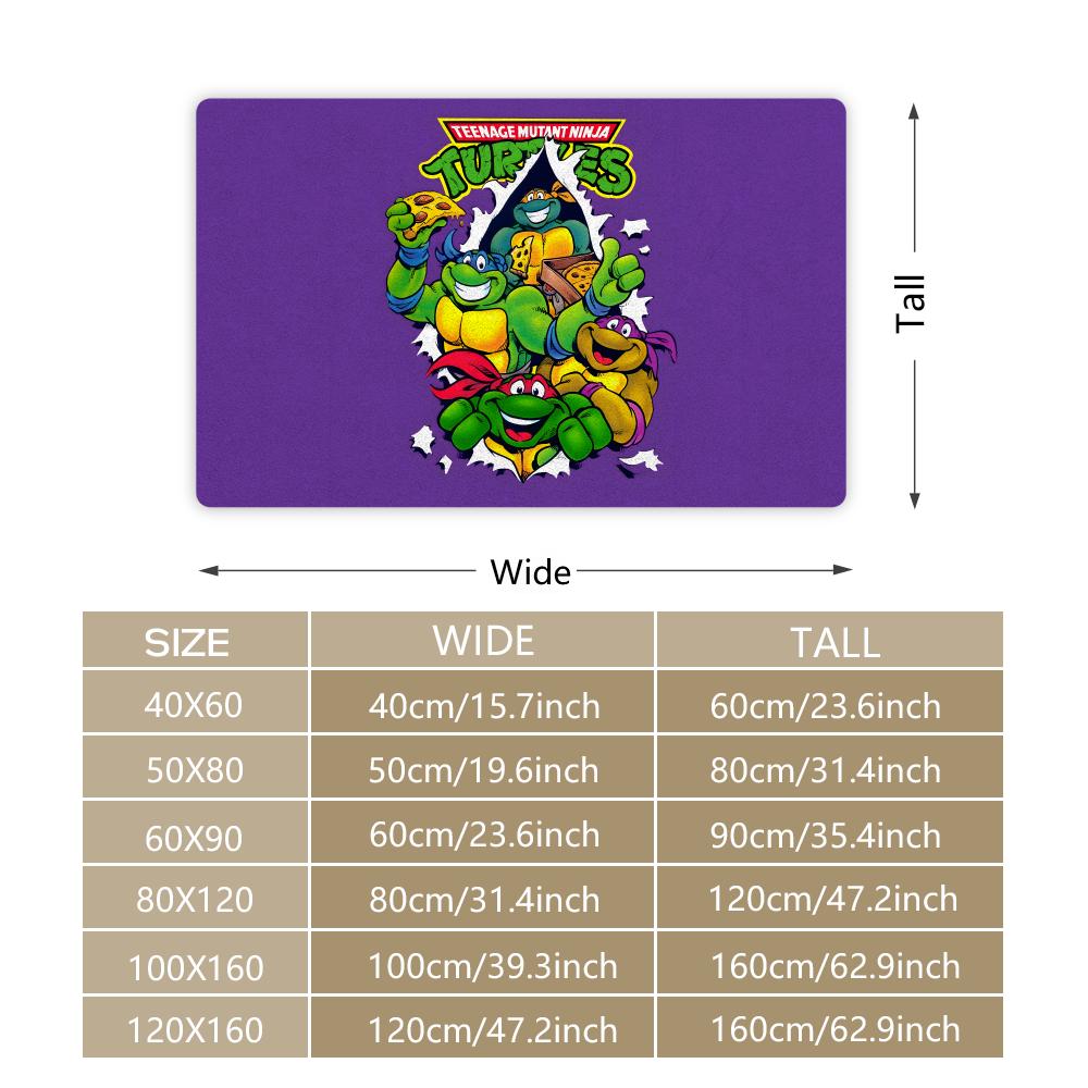 Anime N-Ninja Turtles Floor Mat Soft Thickened Flannel Door Mat Non-Slip Living Room Rug Home Decor