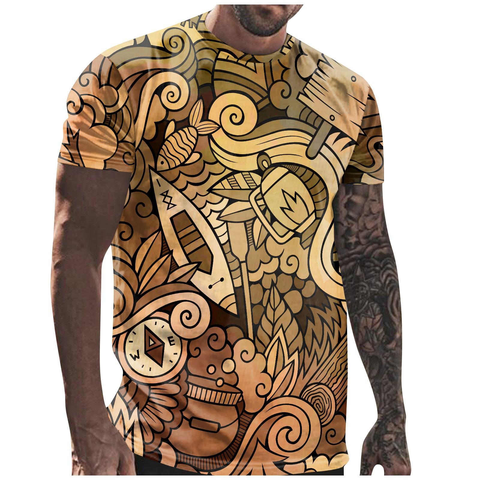 

Мужская футболка с цветочным принтом, с круглым вырезом, с коротким рукавом, сетчатая футболка, топы, летняя футболка M