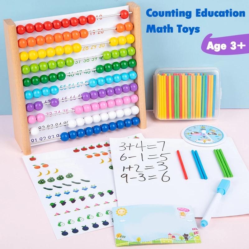 Montessori Math Toys Wooden Abacus Addition&Subtraction Arithmetic Learning Abacus Thinking Game Educational Toys For Children