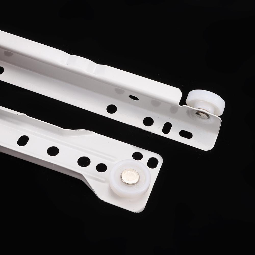 1Pair Mute Two Section Clothing Drawer Track Slides Cabinets Keyboard Roller Computer Table Chute Two Cabinet Rails
