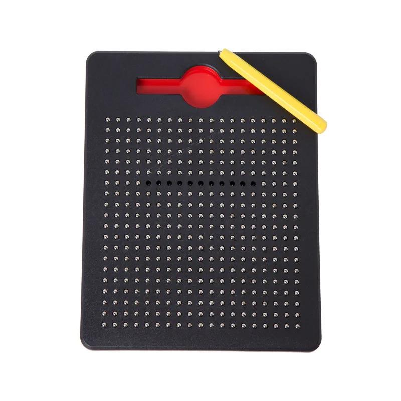 

Магнітний планшет Магніт Блокнот Дошка для малювання Сталева намистина Стилус Ручка з бісеру Розвиваючі іграшки для письма Дитячі подарунки на день народження чорний