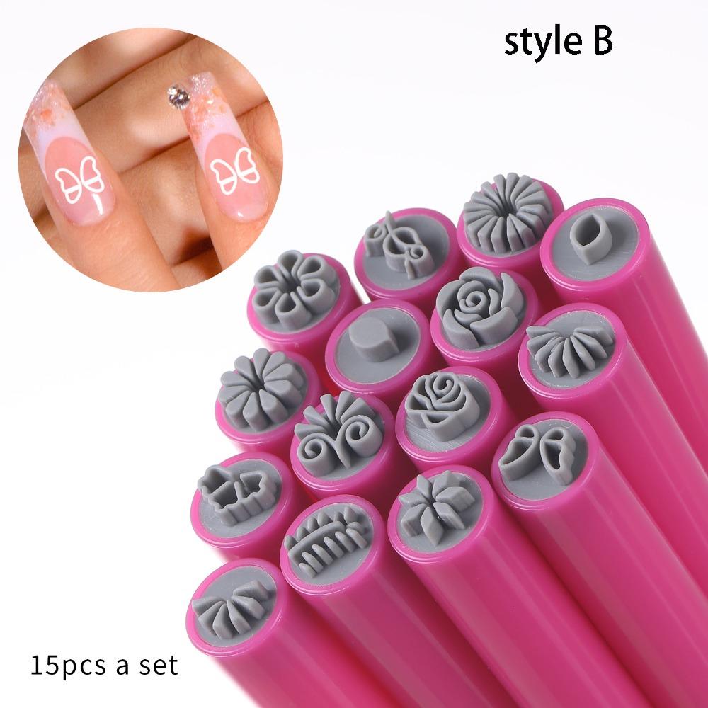 4/610/15PCS Manicure Tools Nail Art Stamp Pen Set Flower Painting Drawing Nail Decoration Tool