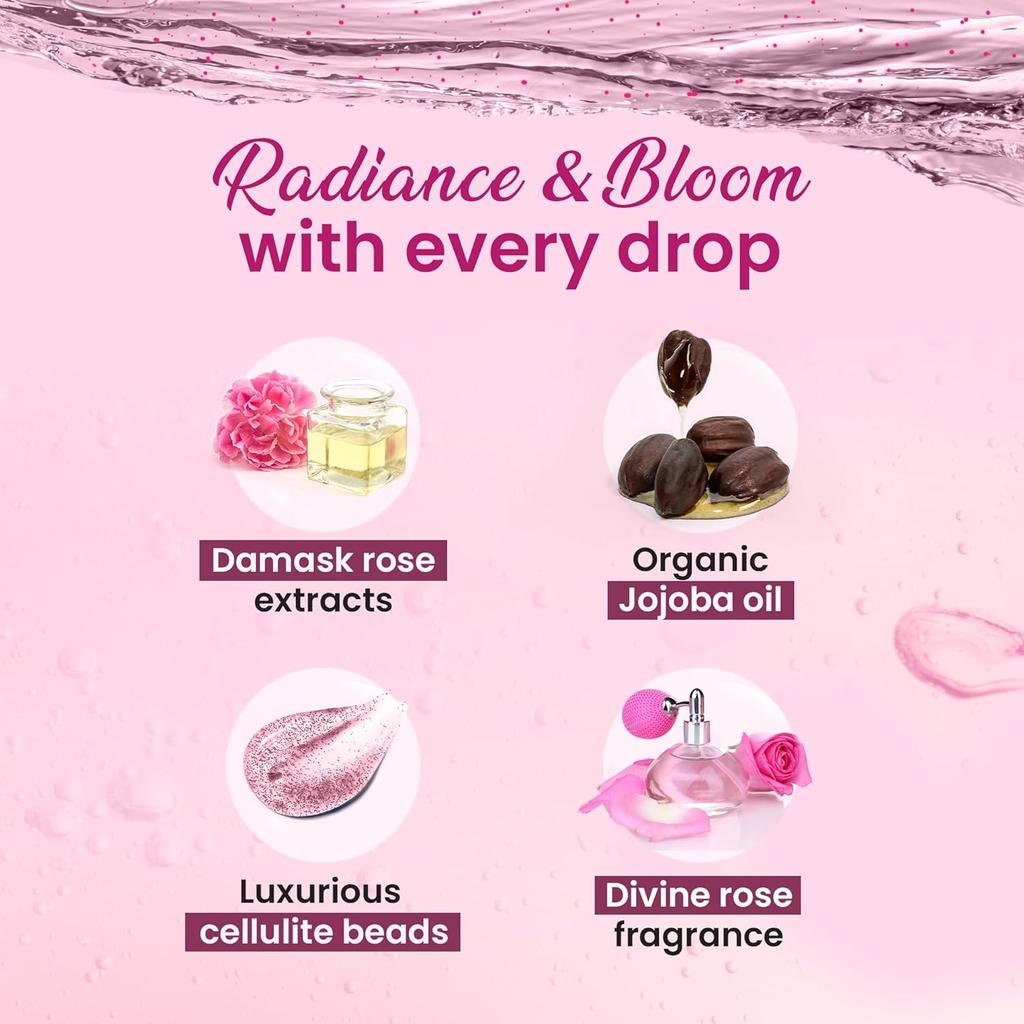 Dabur Gulabari Damask Rose Shower Gel 250ml Exfoliating Body Wash With Jojoba Oil