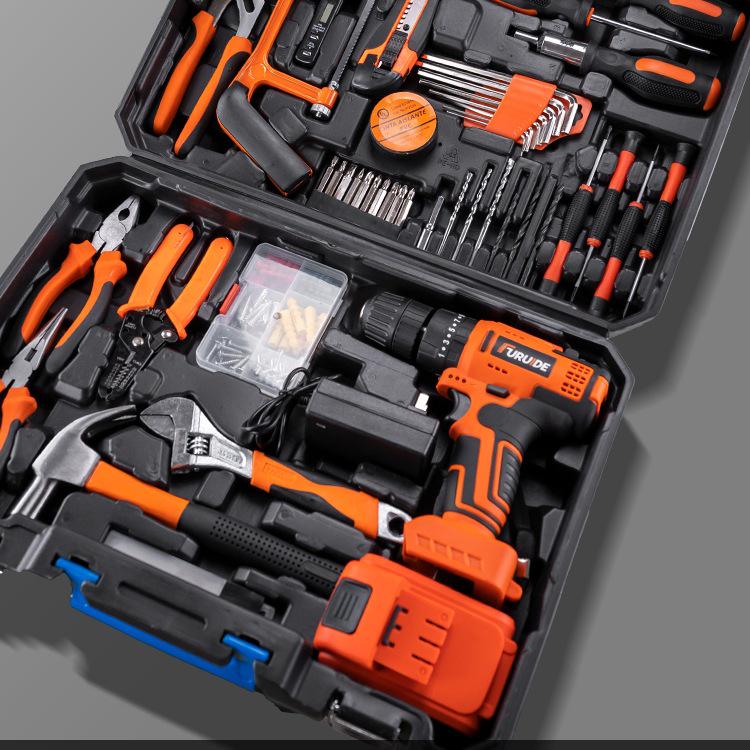 Multifunction Electric Handheld Drill & Screwdriver Set - Impact, Woodworking, Pistol Drills with Toolbox
