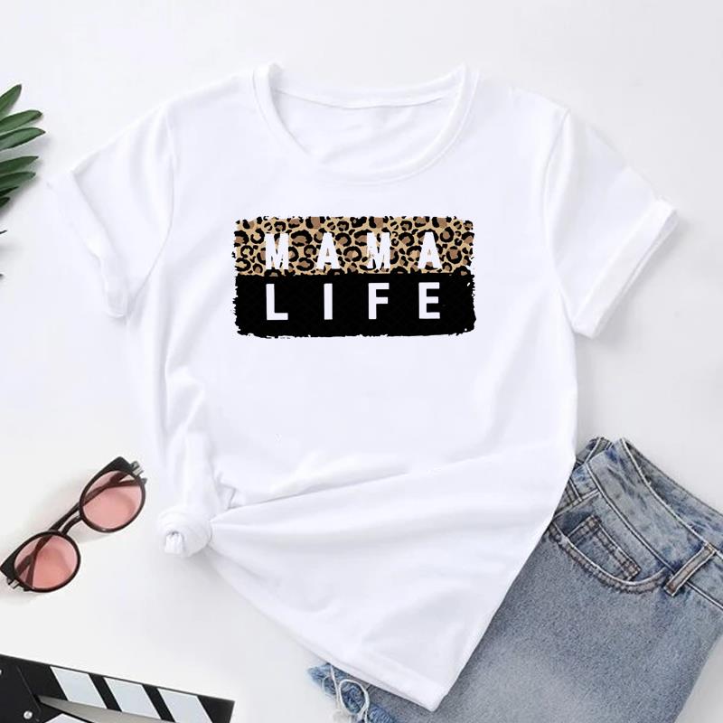 European size Women Print Tee Letter Mom Trend Mama Mother Top Fashion T Shirt Woman Female Clothing Short Sleeve Graphic T-shirts