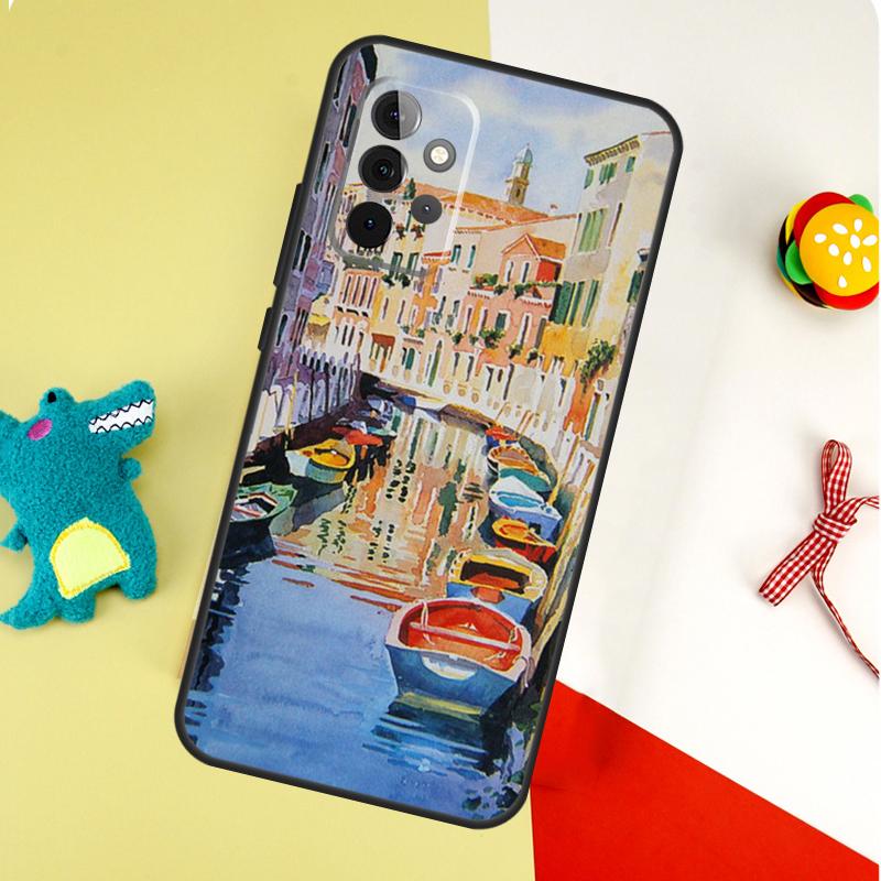 Travel italy Street Venice For Samsung Galaxy A22 A32 A52 A54 A34 A14 A55 A35 A15 A53 A33 A13 A05 A06 A16 Phone Case