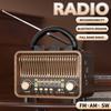 Retro AM FM SW Multi Band Radio Antique Design with Bluetooth Speaker TF/USB MP3 Player