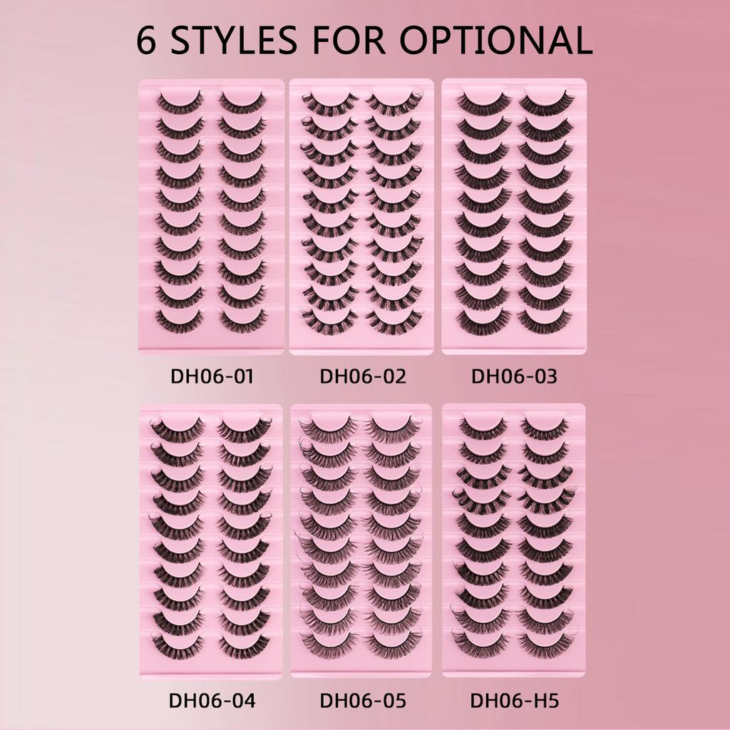 10 Pairs Reusable Self Adhesive Eyelashes No Glue   or Eyeliner Needed Natural Thick False Lashes