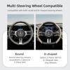 Steering Wheel Cover for Mercedes-Benz, Wave-Shaped Sporty Design, Breathable Leather, Segmented, Non-Slip, Sweat-Absorbing Protective Case