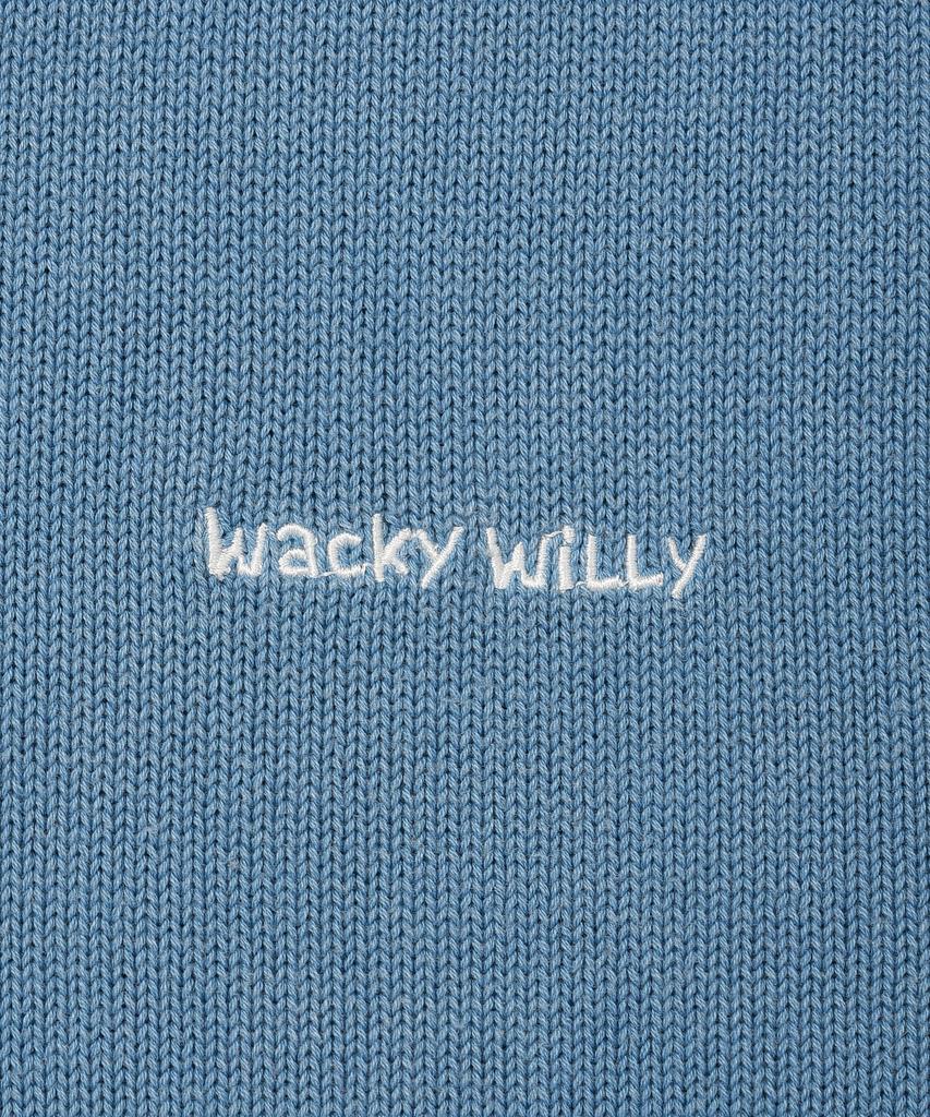 WACKY WILLY Vintage Washed Collared Knit Blue