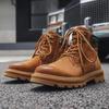 2024 Men's Genuine Leather Martin Boots: Breathable Autumn Workwear & Motorcycle Footwear for Mountaineering