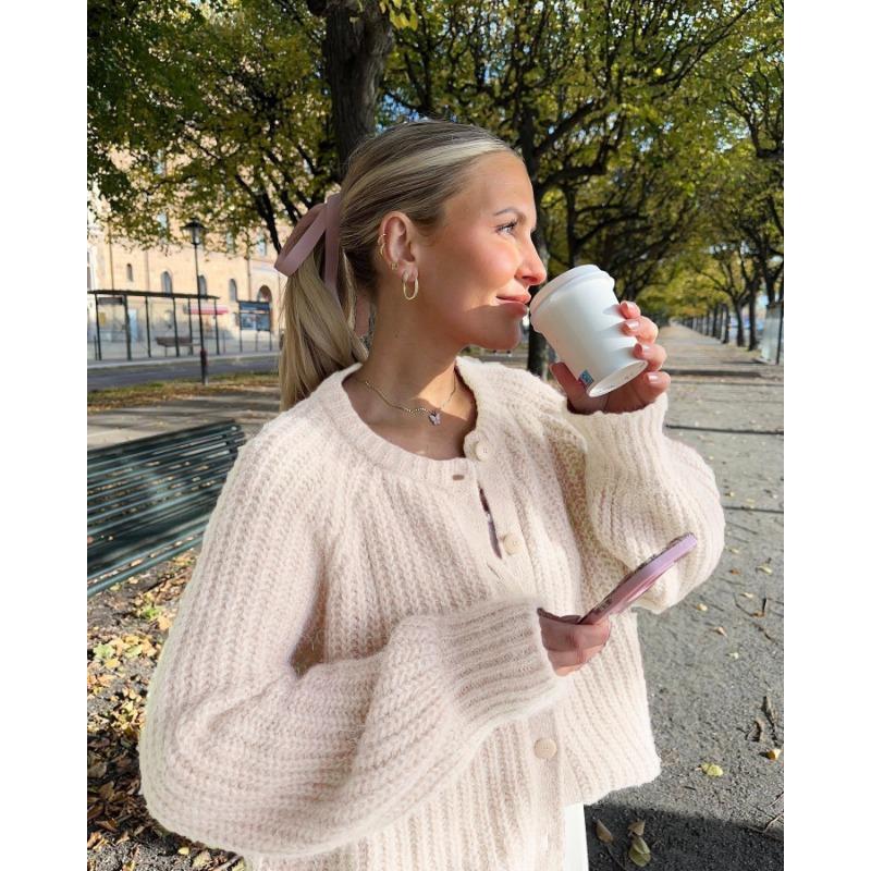 Knitwear, loose lazy wind solid color long-sleeved cardigan, sweater women