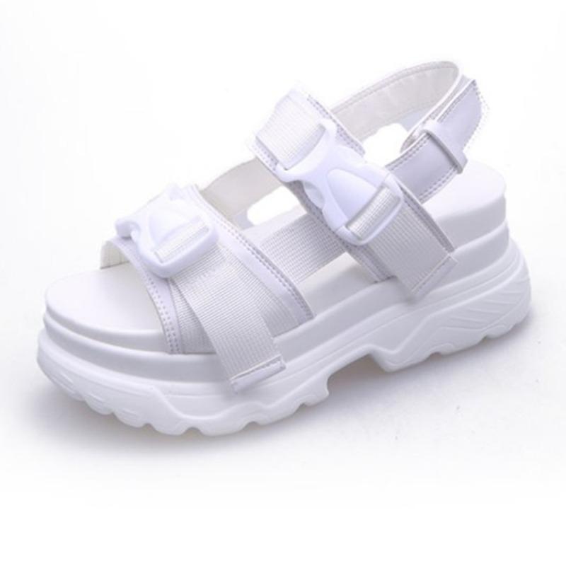 Sandali Casual Estivi Muffin Bottom Open Toe Tacco Inclinato Scarpe da Donna Taglia Grande Scarpe Romane