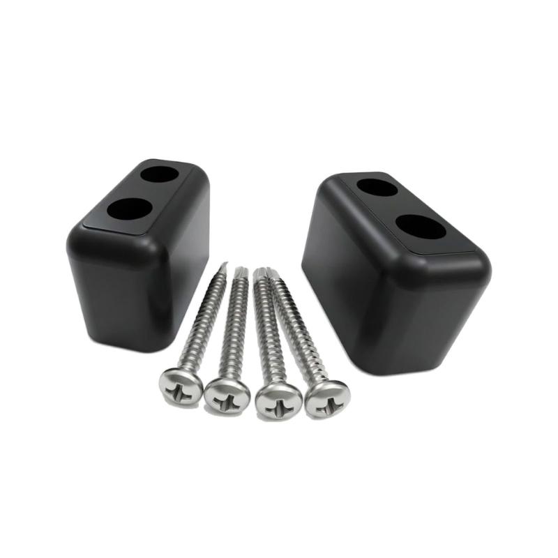 Screw-Mount Sliding Door Stop Parts, Black Plastic Replacement Bumper Cap for Closing Area Repair, Home Care, and Contact Control, 2 Set