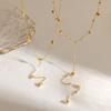European and American Ins Light Luxury Fashion Plated 18k Gold Round Beads Love Fringed Pendant Necklace Stainless Steel Jewelry Niche Design