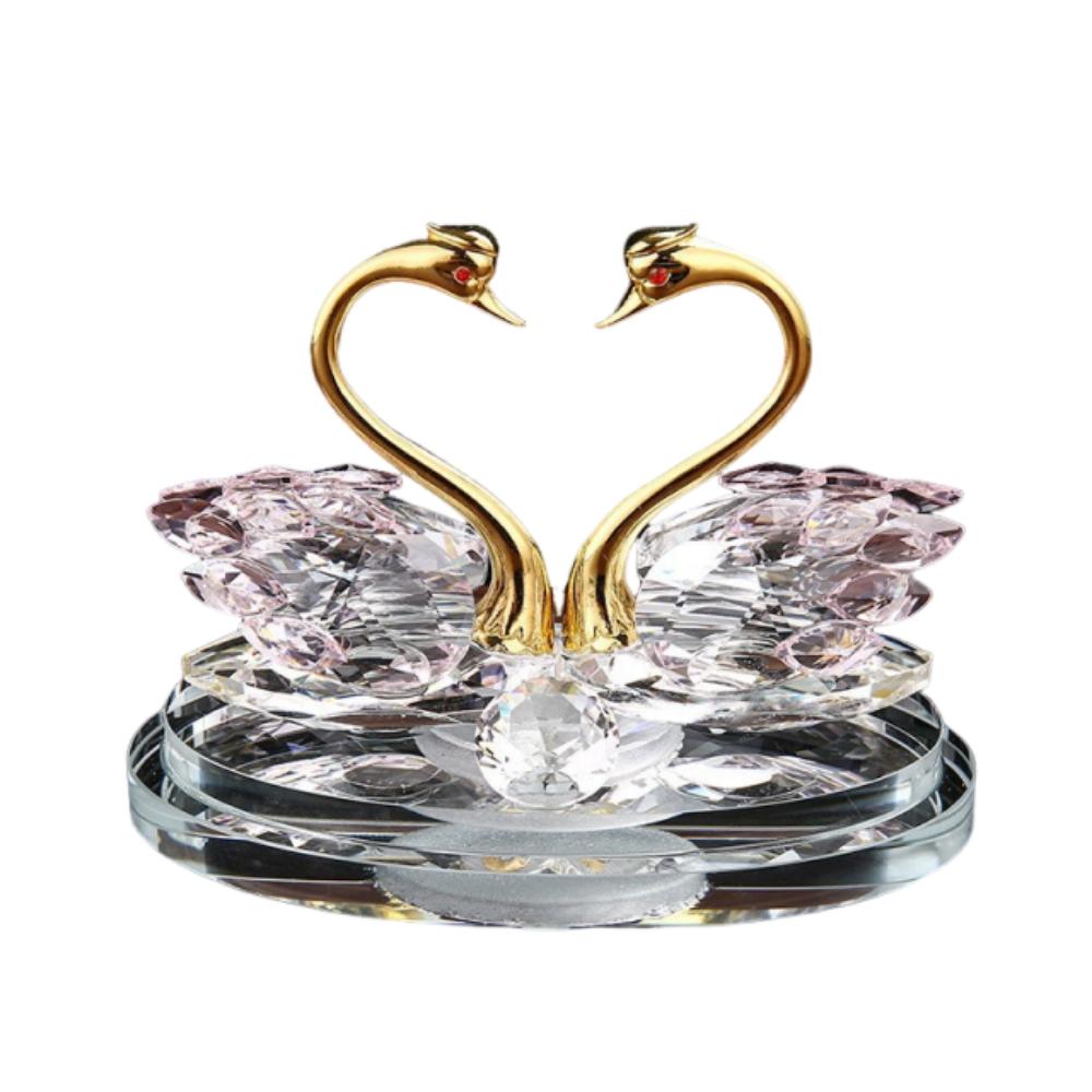 -encrusted Swan Figurines Exquisite Crystal Home Decoration Glass Swans  Car Interior