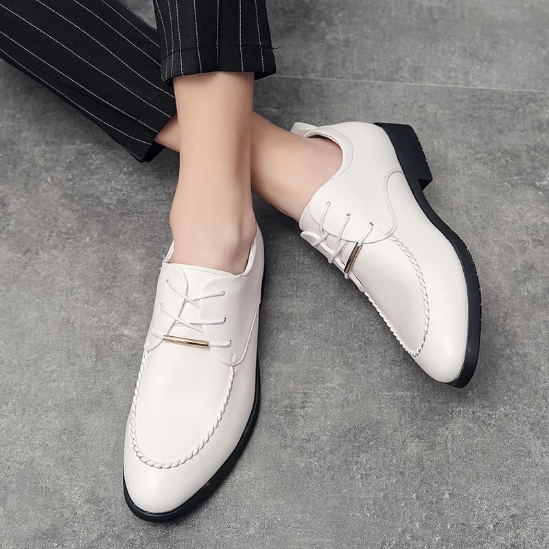 Men's shoes large size leather shoes fashion men's business dress shoes trend British gentleman shoes wedding shoes