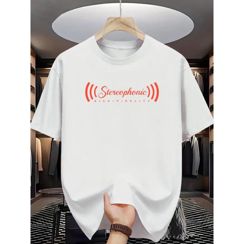 Europäische Größen Dieses kurzärmelige T-Shirt verfügt über hochauflösende Stereo-Prints und ist damit eine trendige Wahl, unverzichtbar für Musikliebhaber.