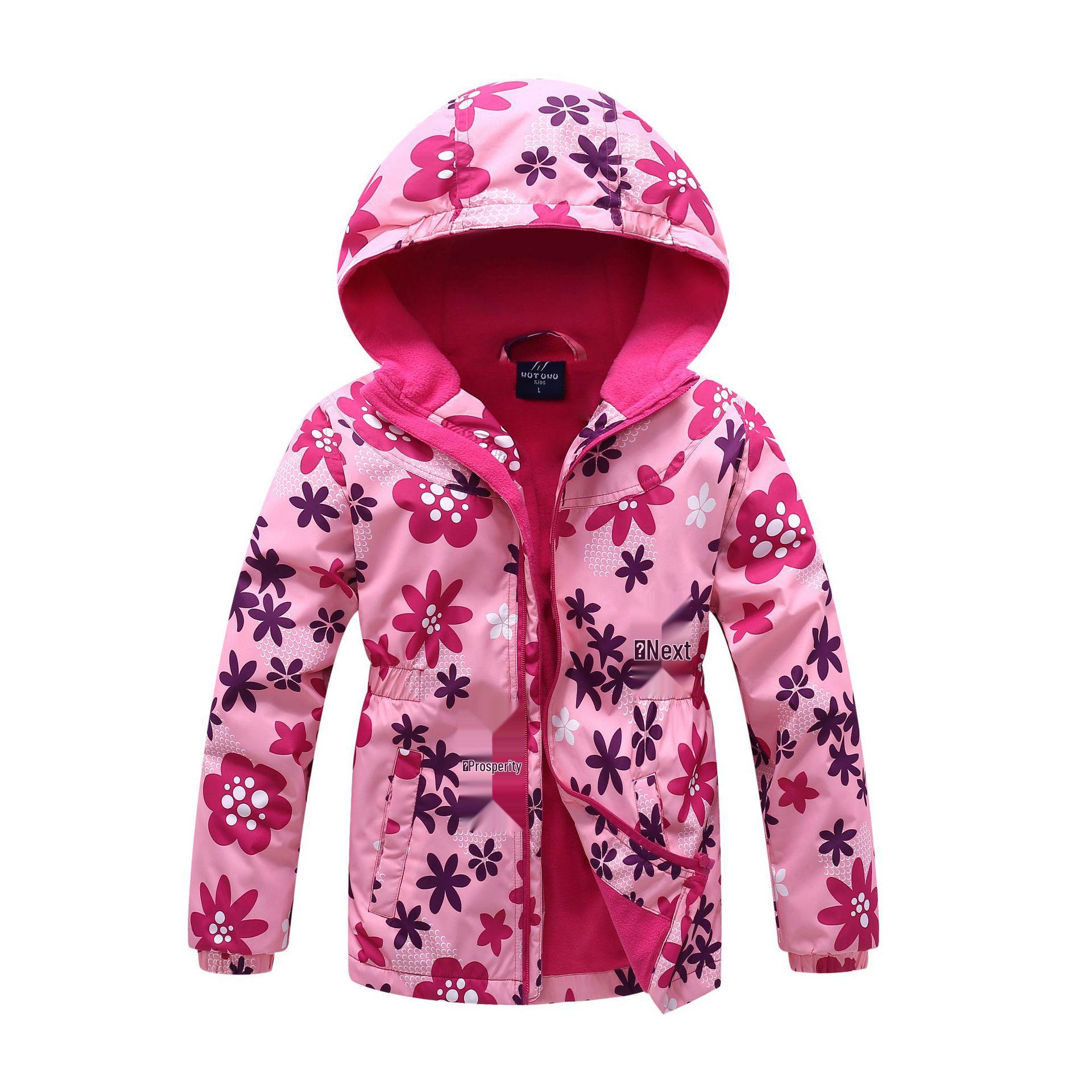 

Девочковое флисовое пальто-тренч средней длины: Модная куртка-ветровка на осень/зиму XXL