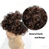 Men's Short Curly Wig, Brown Synthetic Hairpiece for Daily & Party