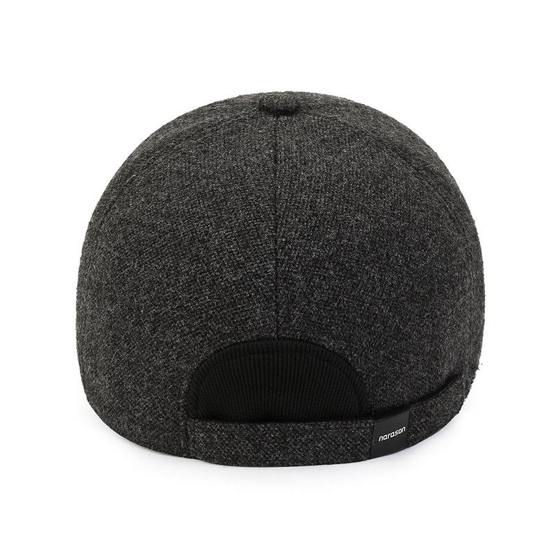 Boné de beisebol masculino de meia-idade, boné de veludo quente, outono inverno, proteção auricular ao ar livre, boné de algodão, boné de pico grosso