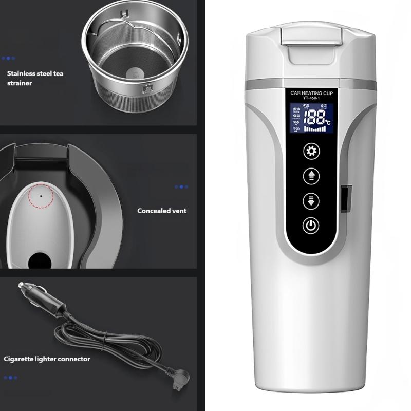 Safe Auto Kettle With Automatic Shut Off 12V 24V 680ml For Family Travel Preventing Dry Burn Accidents