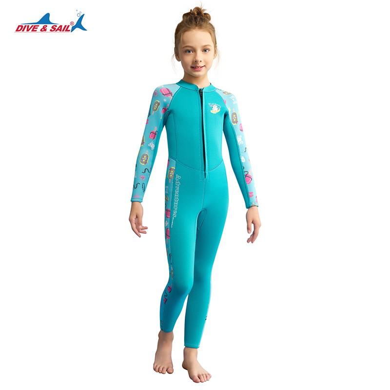Children's Warm Swimming Suit 1.5MM Girls 'diving Long-sleeved Cold-proof Snorkeling Surfing Jellyfish
