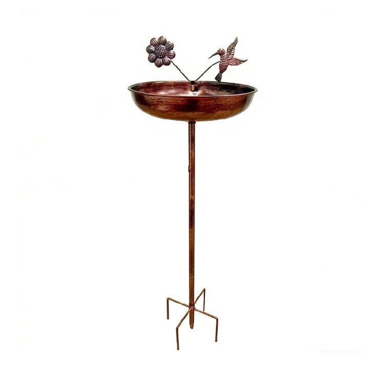 

Traditional Outdoor Bird Dish Crafted From Metal With Generous 9.8 Inch Depth For Birds To Drink And Play 1