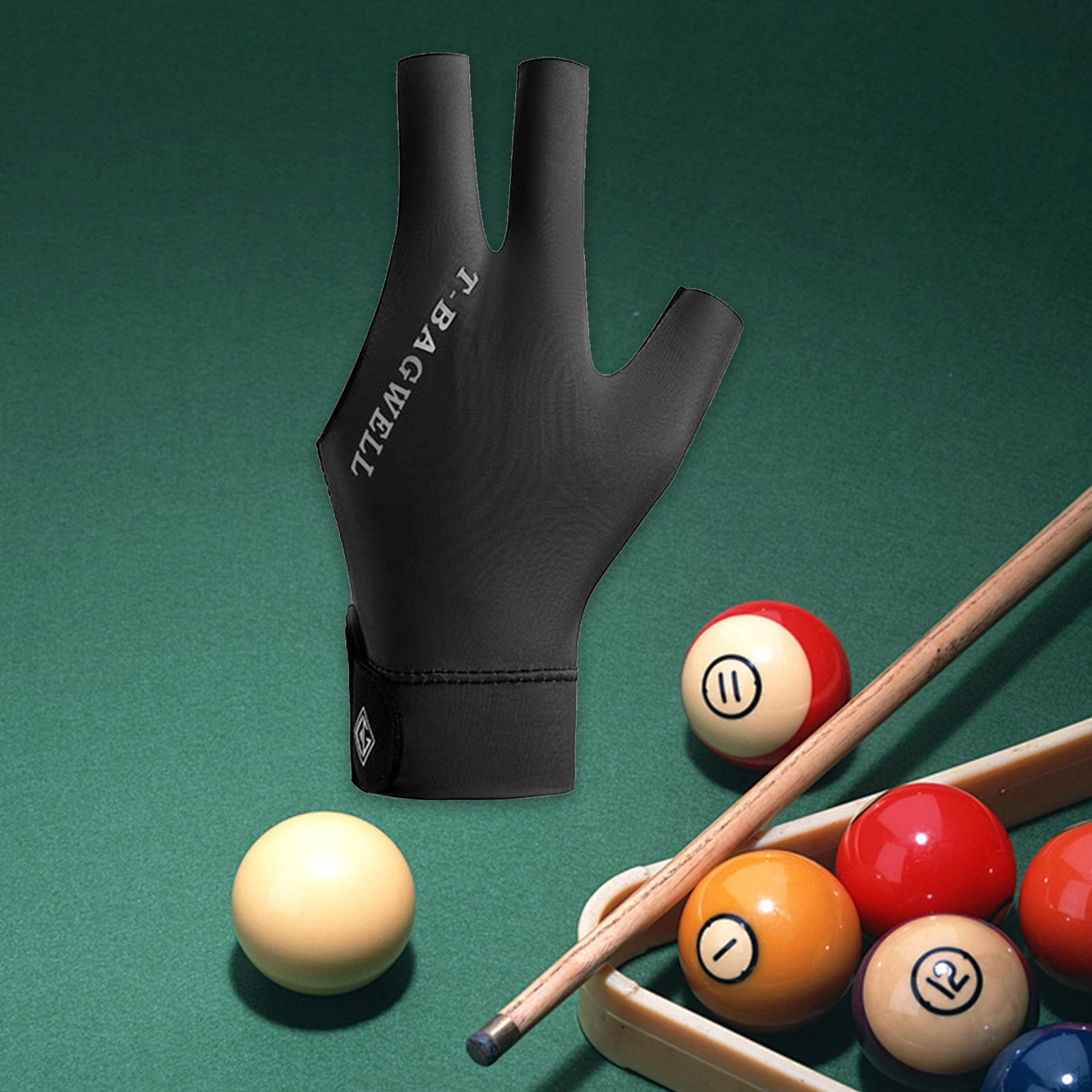 

Перчатка для бильярда с тремя пальцами для левой руки для игроков в пул и снукер для тренировок Black