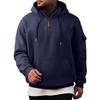 Men's Sweatshirt Hoodie Half Zipper Arm Pocket Cardigan Men's Sports Large Size Casual Hoodie