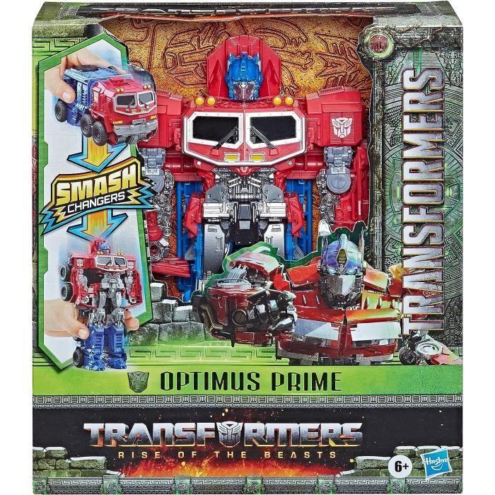 Transformers: Rise of the Beasts, figurine convertible Smash Changer Optimus Prime de 22,5 cm, à partir de 6 ans