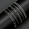5 Teile/satz Mode Silber Armband Set Multilayer Metall Kette Armbänder für Frauen Schmuck Zubehör