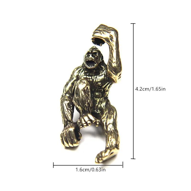 Animal Gorilla Brass Knife Beads Orangutan Paracord Bracelet Umbrella Rope Outdoor Survival Tool DIY Lanyard Pendant Accessories
