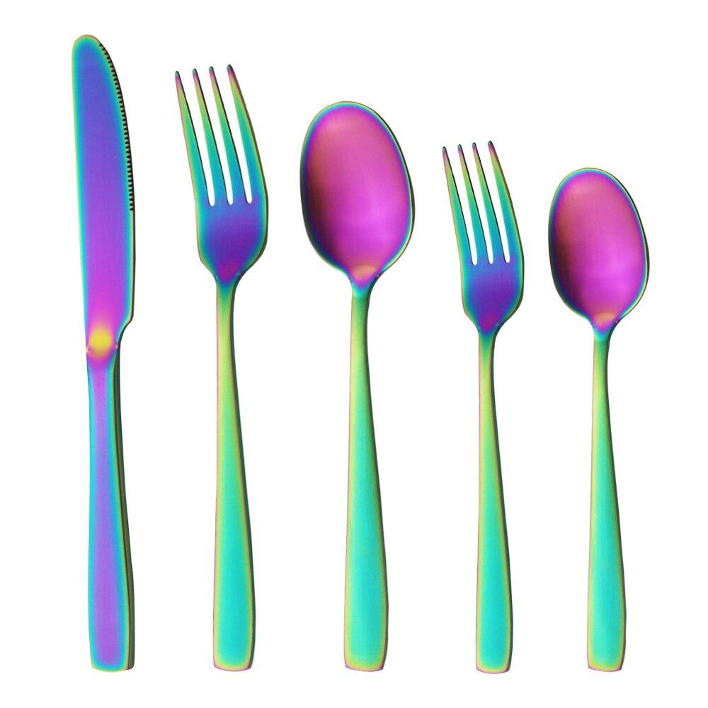 Dinnerware Gold Stainless Steel Set Cutlery Knife Fork Spoons Dessert Coffee Spoons Sliverware Kitchen Party Tableware Flatware