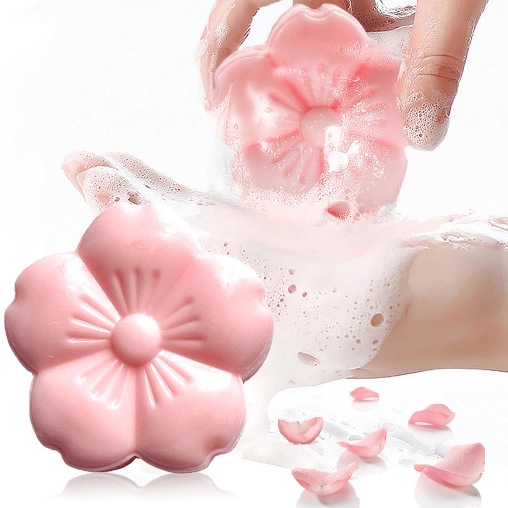 Handmade Sakura Perfume Soap with Cherry Blossom Extracts for Gentle Skin Care Long Lasting Fragrance Facial Body Hand Cleanser