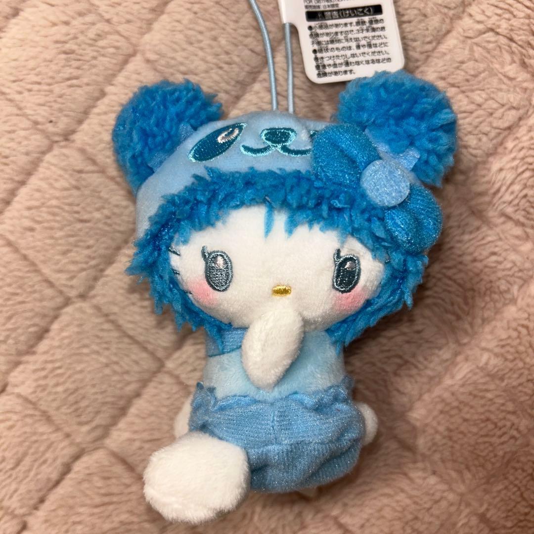 Panda Hello Kitty Fluffy Baby Mascot Blue [With tag]
