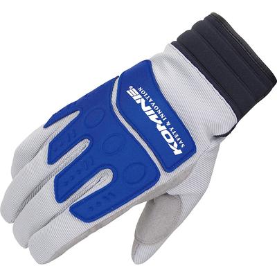 KOMINE Instructor Winter Motorcycle Gloves, Gray/Blue, Size L, GK-785 865, Waterproof and Cold-Weather Protection for Spring, Autumn, and Winter