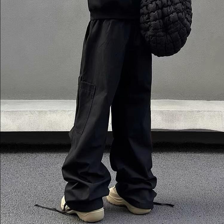 Men's Trendy Retro High-Street Wide-Leg Multi-Pocket Overalls