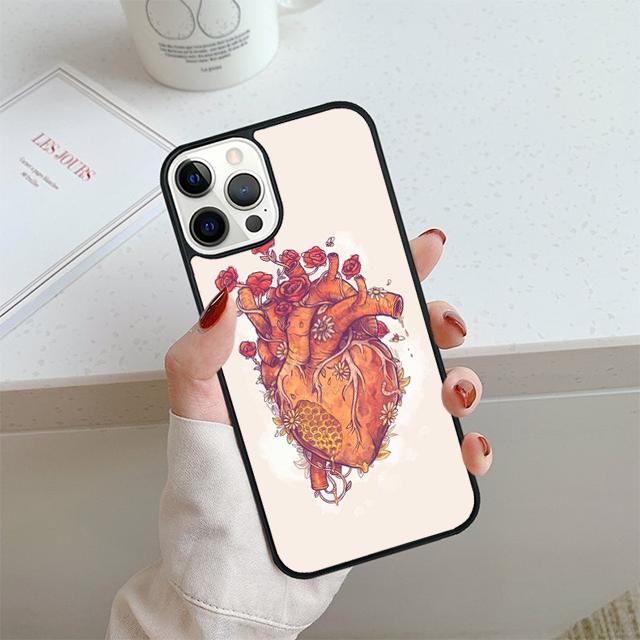 Flower Heart Phone Case For iPhone 17 Air 14 15 16 13 12 Cover For Apple iPhone 17 Air 14 15 16 Pro Max 6S Plus Coque