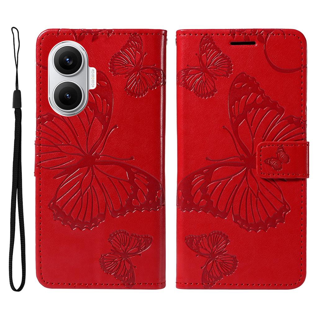 For Xiaomi Poco F7 5G/Xiaomi Redmi Turbo 4 Pro 5G Wallet Case Floral Butterfly Imprinted Leather Phone Cover Stand