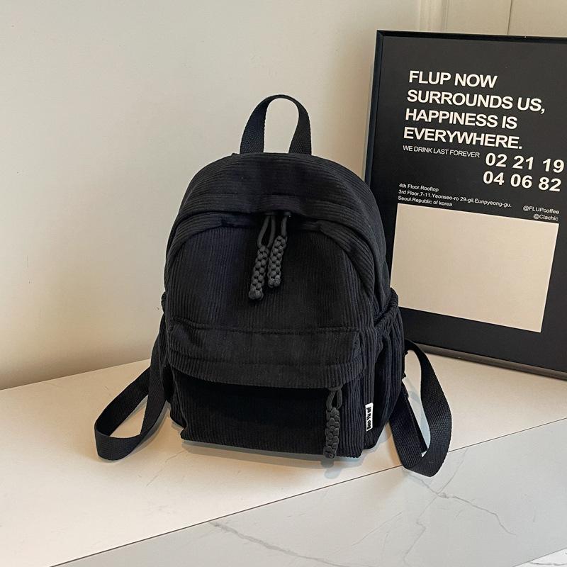 Schoolbag Winter Corduroy Small Backpack Women's 1011 New Student Casual Velvet Backpack Ins Mori Small Backpack