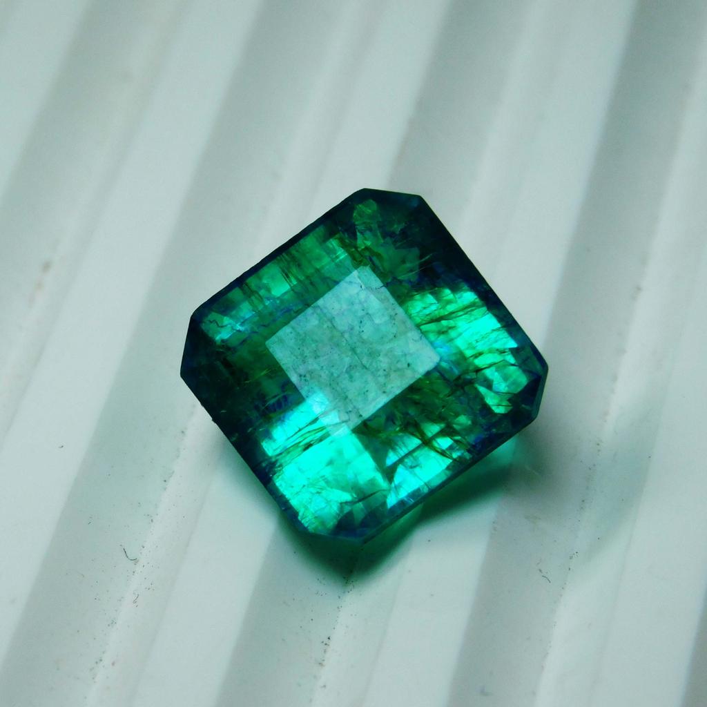 CERTIFIED Natural Green Emerald Loose Gemstone 8.55 Carat Square Emerald Cut Qwe12