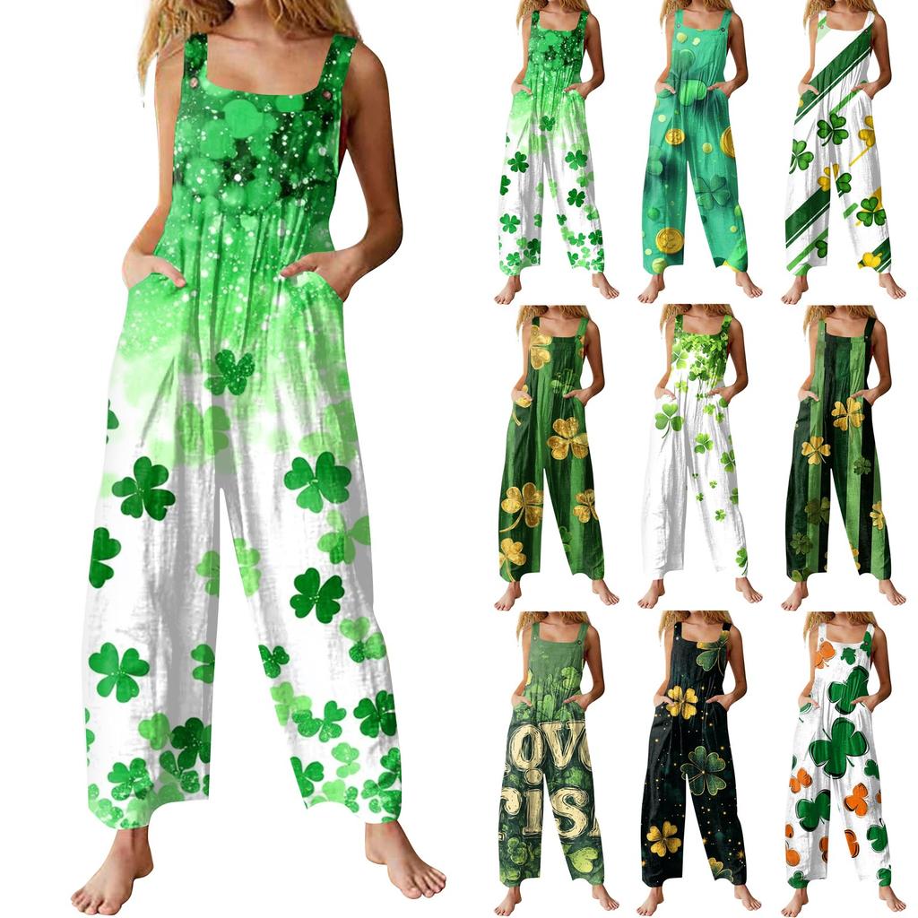 Womens Casual Overalls Jumpsuits Adjustable Straps Sleeveless Summer Cute Comfy Rompers With Pocket