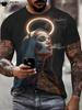 Men's  with Smoking Nun 3D Graphic T-Shirt Black Casual Summer Tee Short Sleeves Polyester  Streetwear T-Shirts Vintage Clothing