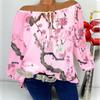 Off Women Shoulder Floral Tops Ladies Summer Loose T Shirt Blouse Plus Size