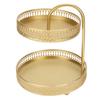 2 Tier Fruit Tray Gold Elegant Large Capacity Decorative Multi Purpose Cupcake Stand for Home Party Kitchen