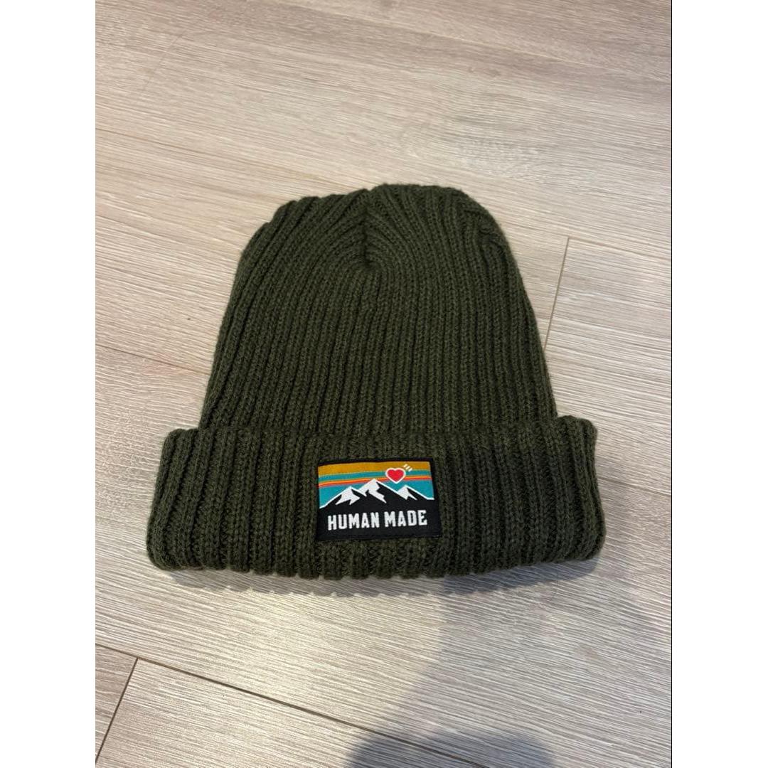 Used HUMAN MADE knit hat olive green