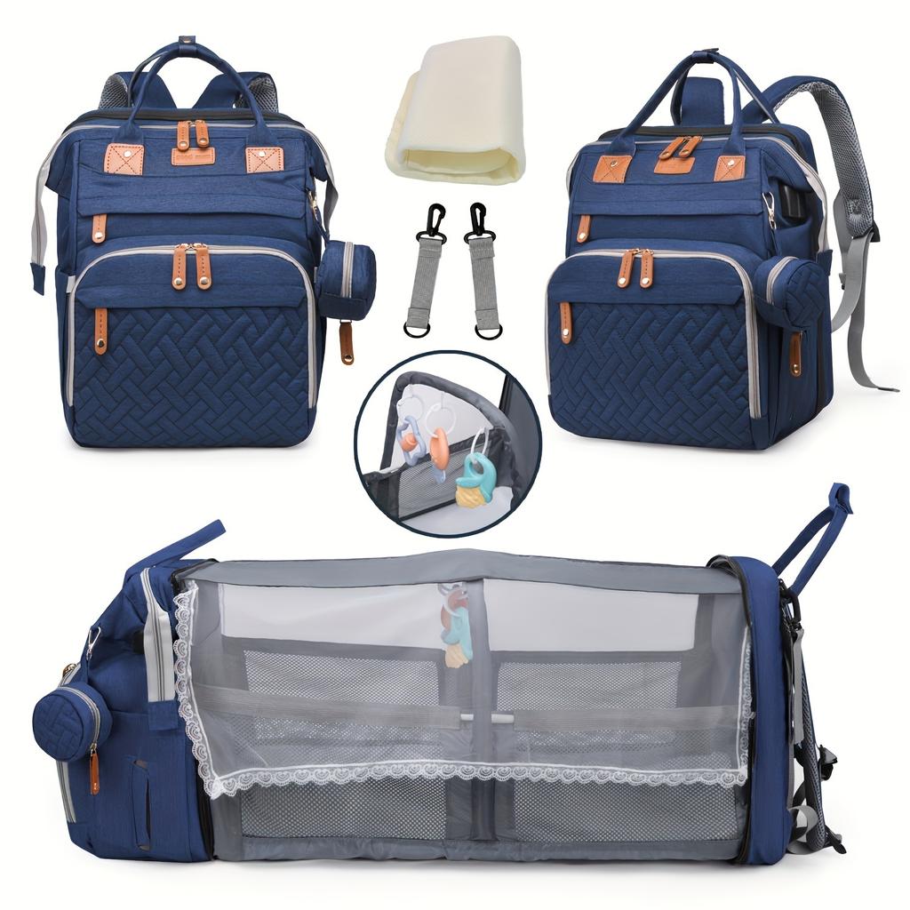 Large Capacity Mommy Bag Multifunctional Travel Diaper Backpack Portable Diaper Pad Stroller Straps Thermal Insulation