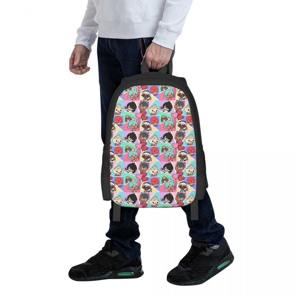 Toca Squad Toca Boca Rucksack Schülerrucksack Schultasche Wander-Tagesrucksack für Männer Frauen Modischer Bücherrucksack Umhängetaschen